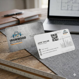 Tarjeta De Visita Negocio de Construcción de Hormigón Industrial Iro