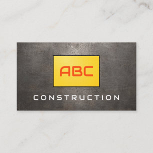 Tarjeta De Visita Negocio de Construcción de Metal Grunge Naranja Ne