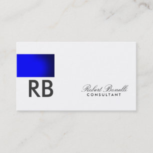 Tarjeta De Visita Negocio de Consultor de Guión en Monograma Blanco