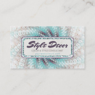 Tarjeta De Visita Negocio de consultores   Swirl Abstract Aqua Purpl