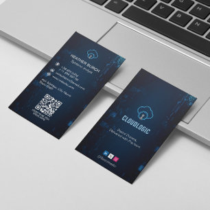 Tarjeta De Visita Negocio de consultoría de TI   Futurista Marina Ne