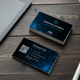 Tarjeta De Visita Negocio de consultoría de TI | Sencillo oscuro fut