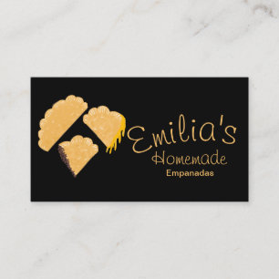 Tarjeta De Visita Negocio de Empanadas Caseras Dibujado a Mano Negro