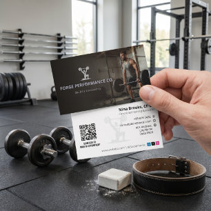 Tarjeta De Visita Negocio de Entrenador de CrossFit   Marrón Profund