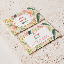 Negocio de Estilista de Pelo con Acuarela Floral