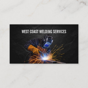 Tarjeta De Visita Negocio de Fabricación de Metal de Soldador Profes