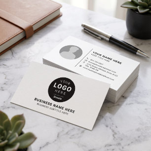 Tarjeta De Visita Negocio de Foto y Logo Personalizados