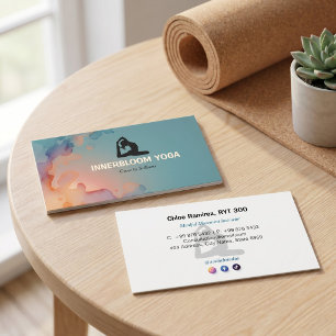 Tarjeta De Visita Negocio de instructor de yoga   Lava Energy