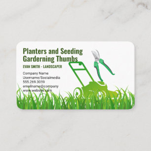 Tarjeta De Visita Negocio de jardinería   Cortacésped
