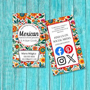 Tarjeta De Visita Negocio de Joyería Inspirada en México y Artículos
