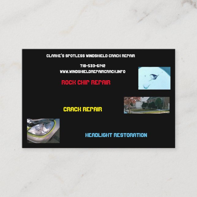 Tarjeta De Visita Negocio de la restauración de la reparación y de (Anverso)