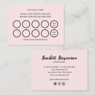 Tarjeta De Visita Negocio de Lealtad Rosa Moderno Rubor