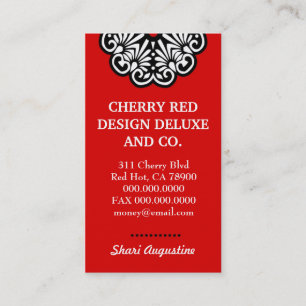 TARJETA DE VISITA NEGOCIO DE LUJO DEL ROJO CEREZA DEL GANADOR ROCKIN