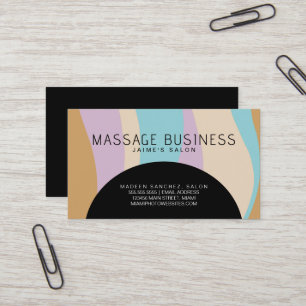 Tarjeta De Visita Negocio de Masaje Abstracto Salón de Belleza Diseñ