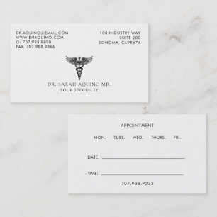 Tarjeta De Visita Negocio de médico y cita