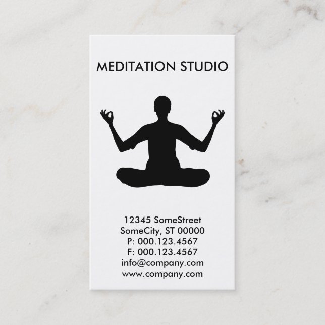 Tarjeta De Visita negocio de meditación personalizado (Anverso)