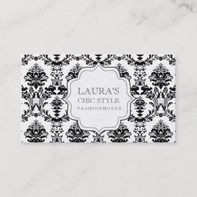 Tarjeta De Visita Negocio de moda elegante elegante moderno del (Anverso)