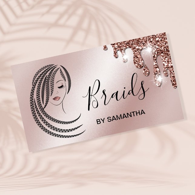 Tarjeta De Visita Negocio de mujeres afroamericanas con trenzas C (Subido por el creador)