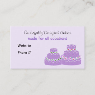 Tarjeta De Visita Negocio de Pasteles Elegantes