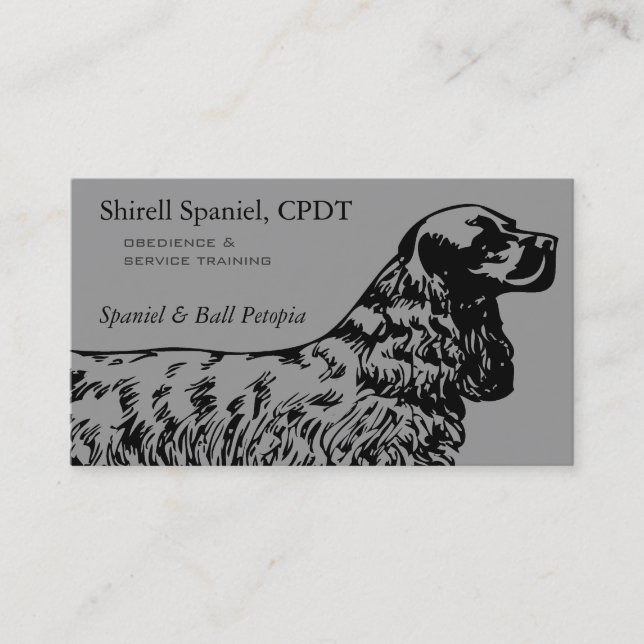 Tarjeta De Visita Negocio de perro Cocker Spaniel (Anverso)