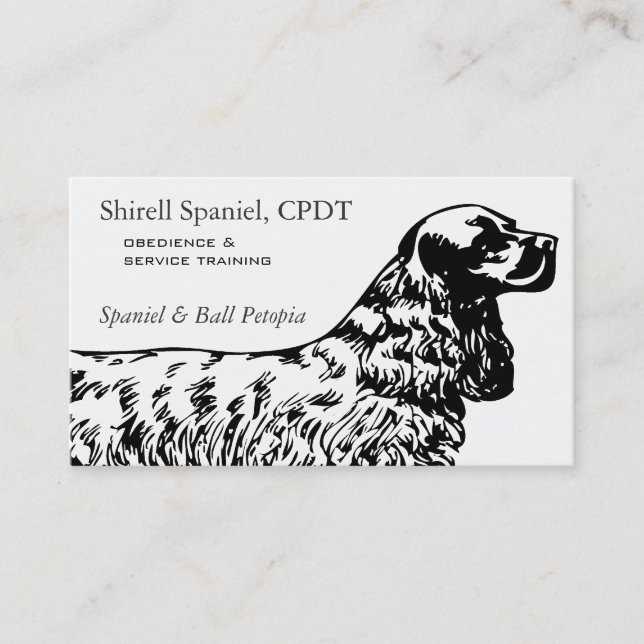 Tarjeta De Visita Negocio de Perros Cocker Spaniel (Anverso)