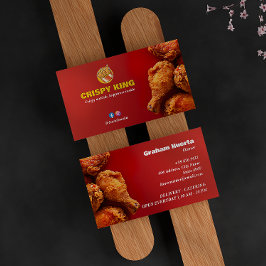 Tarjeta De Visita Negocio de pollo frito | Rojo brillante moderno