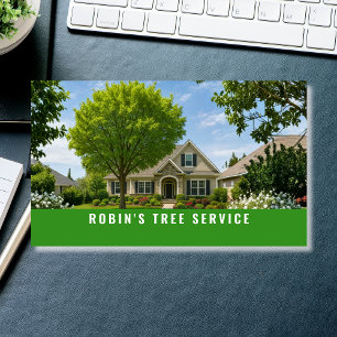 Tarjeta De Visita Negocio de Servicios de Árboles Paisajismo