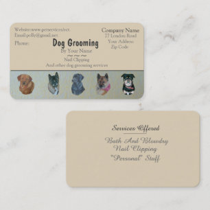 Tarjeta De Visita negocio de servicios para perros Grooming y mascot