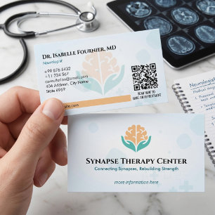 Tarjeta De Visita Negocio de Terapia de Neurología Minimalista Bla