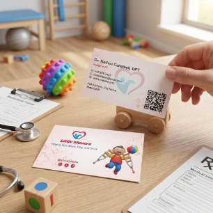 Tarjeta De Visita Negocio de Terapia Pediátrica Rojo Claro