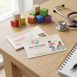 Tarjeta De Visita Negocio de Terapia Pediátrica Rojo Claro