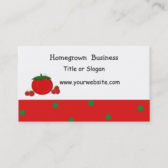 Tarjeta De Visita Negocio de Tomates Caseros (Anverso)
