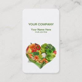 Tarjeta De Visita Negocio del corazón de las frutas y verduras