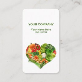 Tarjeta De Visita Negocio del corazón de las frutas y verduras
