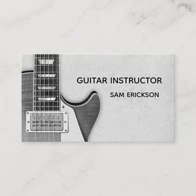 Tarjeta De Visita negocio del instructor de la guitarra (Anverso)