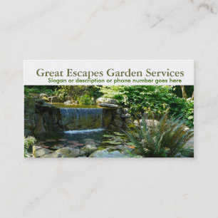 Tarjeta De Visita Negocio del paisajista del agua del jardín de