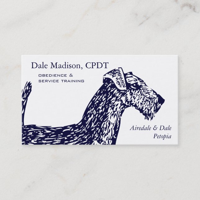 Tarjeta De Visita Negocio del perro de Airedale (Anverso)