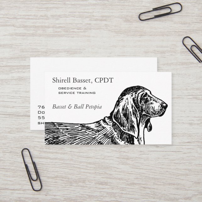 Tarjeta De Visita Negocio del perro de Basset Hound (Anverso/Reverso In Situ)
