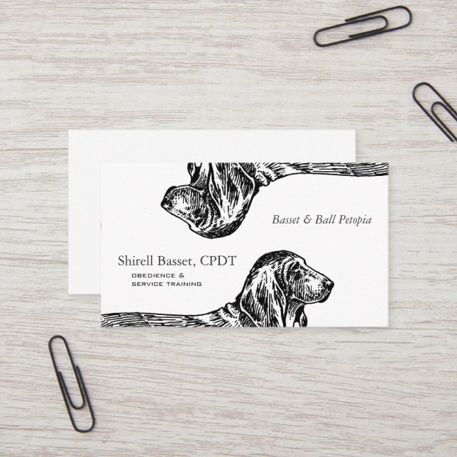 Tarjeta De Visita Negocio del perro de Basset Hound (Anverso/Reverso In Situ)
