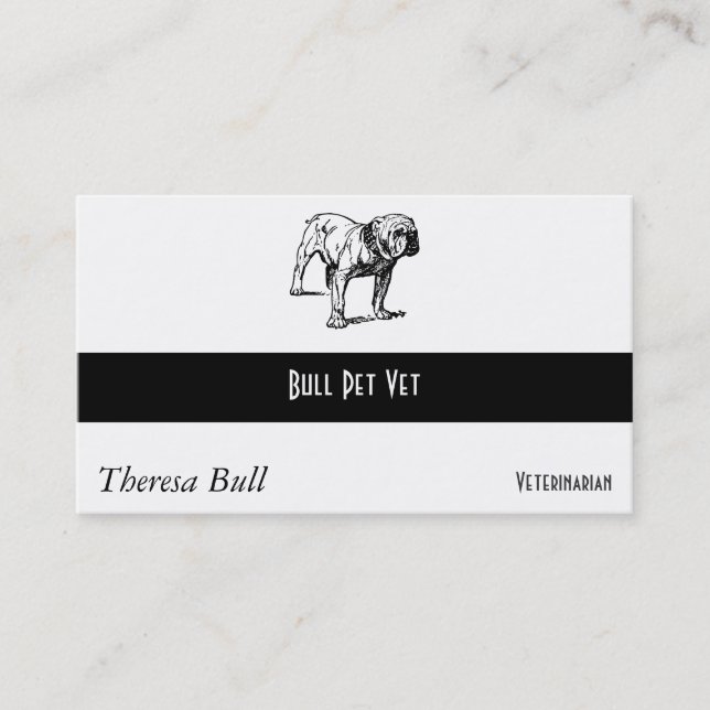 Tarjeta De Visita Negocio del perro del bulldog (Anverso)