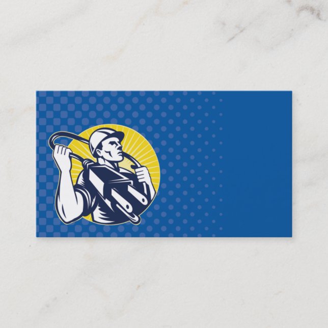 Tarjeta De Visita negocio eléctrico del trabajador del instalador de (Anverso)