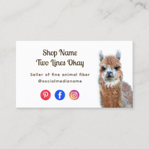 Tarjeta De Visita Negocio en línea de fibra de llama para tejer