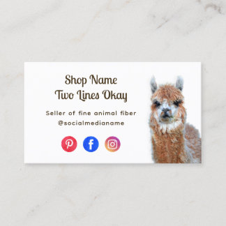 Tarjeta De Visita Negocio en línea de fibra de llama para tejer