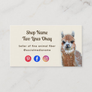 Tarjeta De Visita Negocio en línea de fibra de llama para tejer