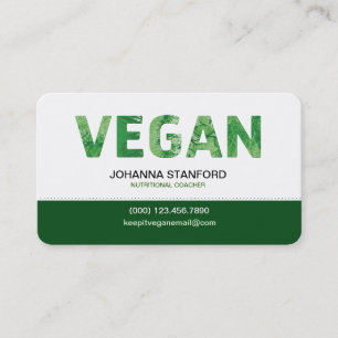 Tarjeta De Visita Negocio feliz de la cita del vegano