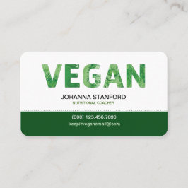 Tarjeta De Visita Negocio feliz de la cita del vegano