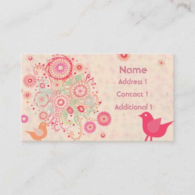 Tarjeta De Visita Negocio floral bonito (Anverso)