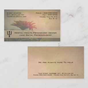 Tarjeta De Visita Negocio floral del consejero del psicólogo