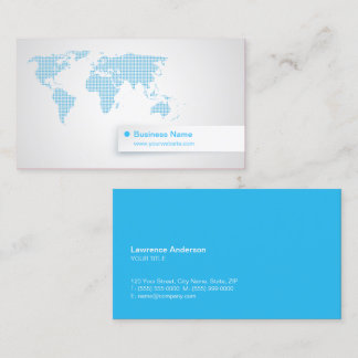Tarjeta De Visita Negocio global de la tecnología azul del mapa del