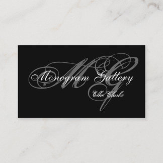 Tarjeta De Visita Negocio gris negro simple de la boda del monograma